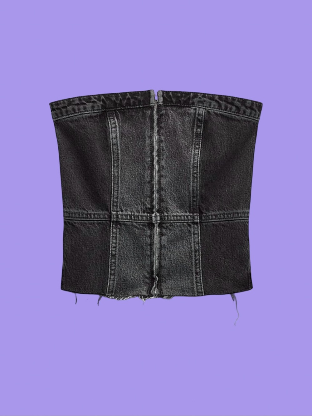 4/30$ Dark gray denim tube top | Zara